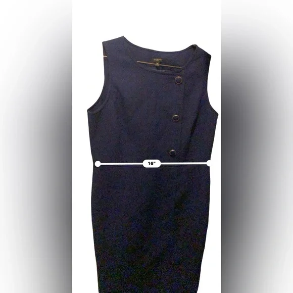 Talbots Navy Blue Sleeveless Dress - Picture 2 of 2